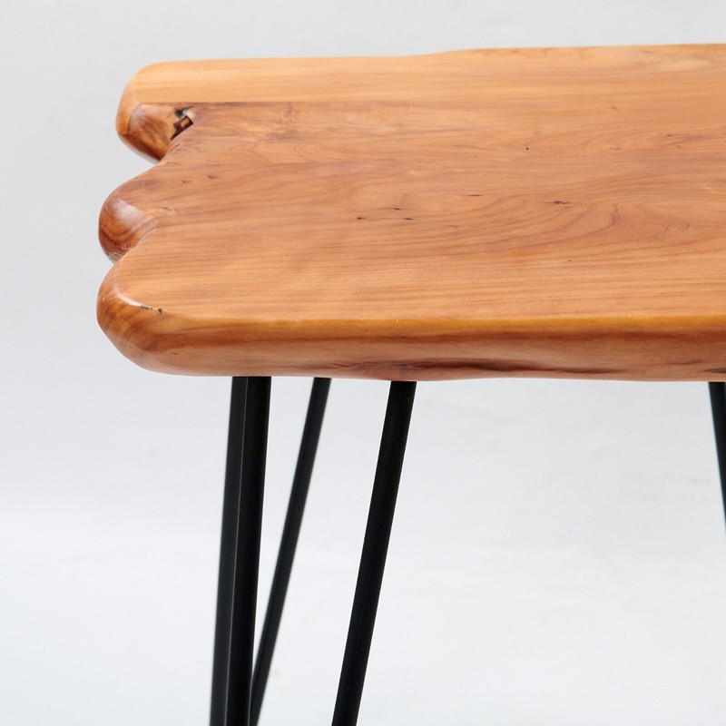 GREENAGE Cedar Live Edge Coffee Table with 4 Hairpin Legs 20" x 20" x 21" Height gallery