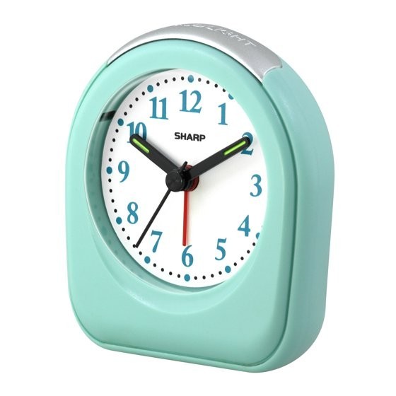 SHARP 2-Pack Mint Small Travel Alarm Clock Battery Operated Quartz Analog gallery