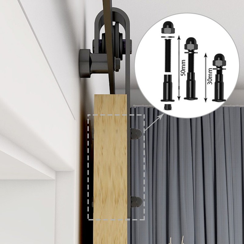 4FT -20FT Sliding Barn Door Hardware Track Single/Double Door Kit, Home/Kitchen gallery