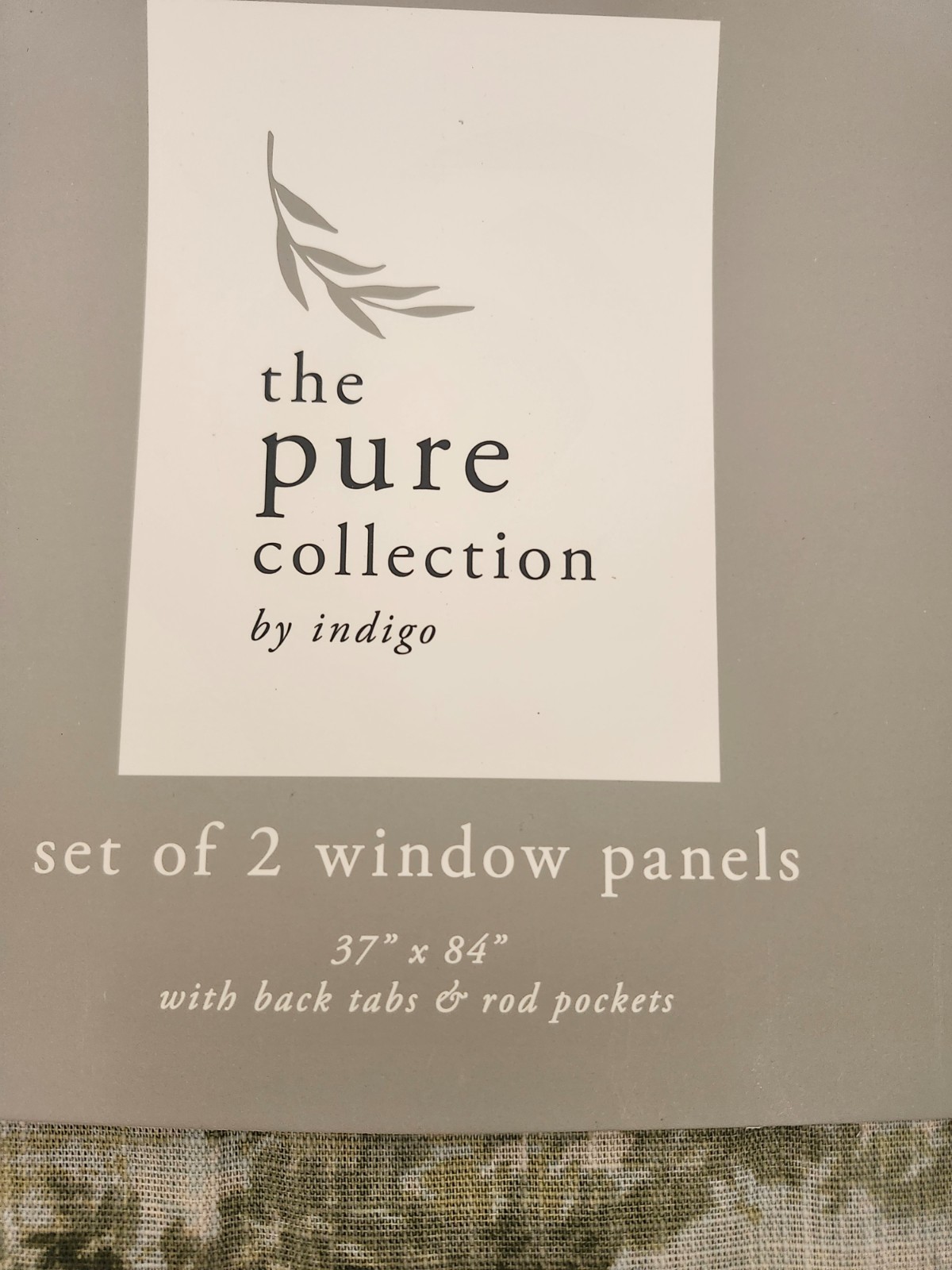 NWT The Pure Collection 2 Window Panels 37"x84" Green Botanical Cottagecore gallery