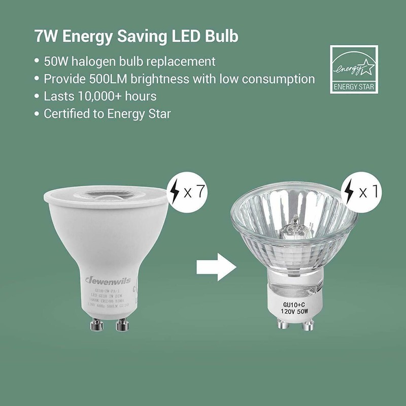 DEWENWILS 10 Pack GU10 LED Dimmable Bulb 5000K Daylight Track Lighting Bulb gallery