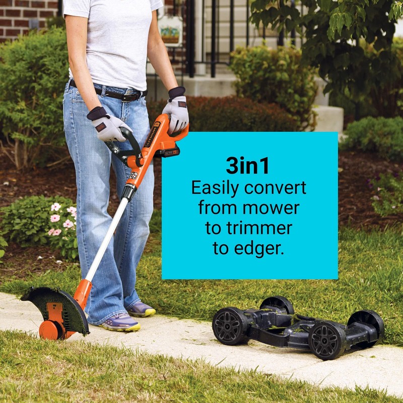 BLACK+DECKER 20V MAX* Lithium 12 Inch 3-In-1 Compact Mower - MTC220 gallery
