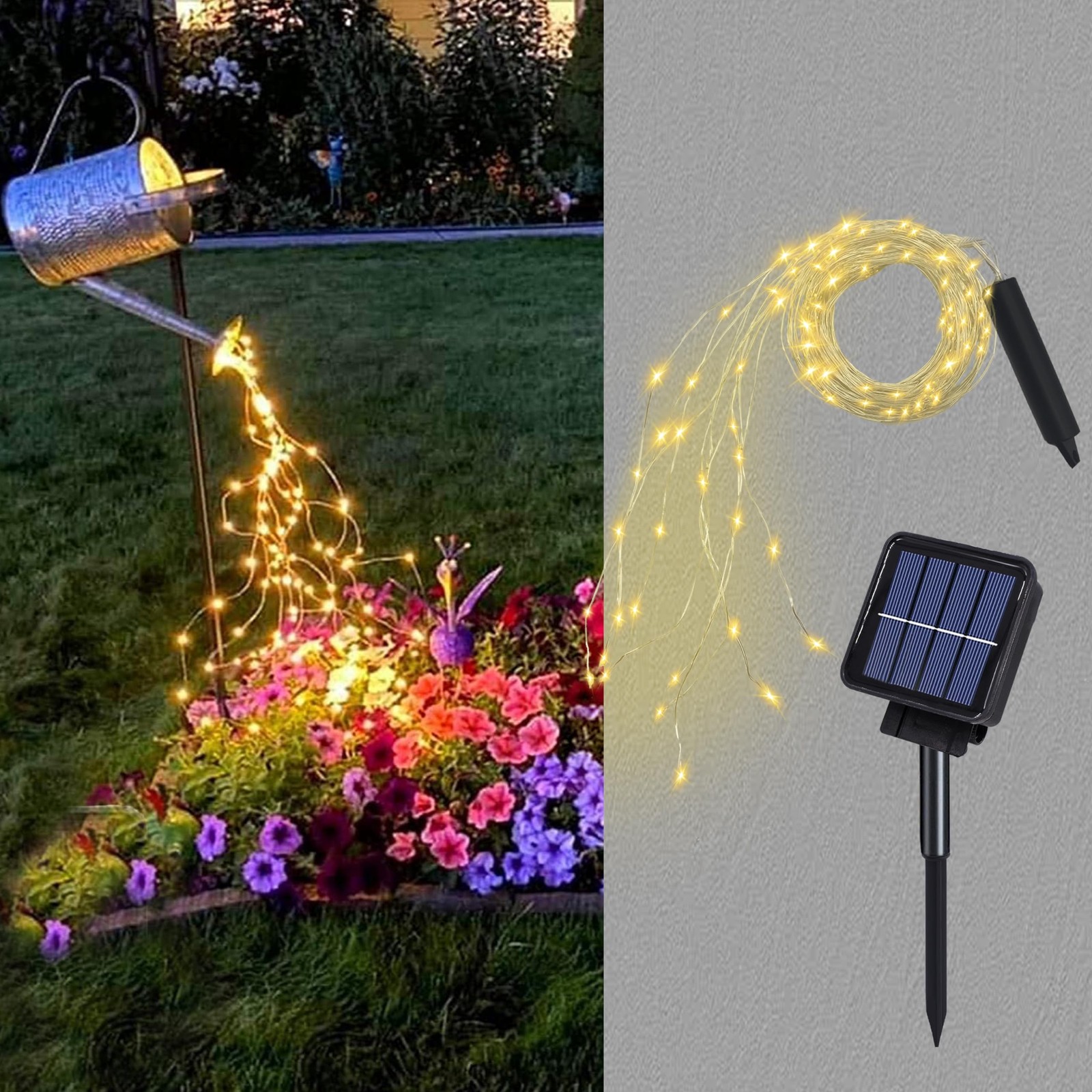Solar Waterfall Fairy Bunch Lights Outdoor Waterproof 200LEDs 8 Modes Waterin gallery
