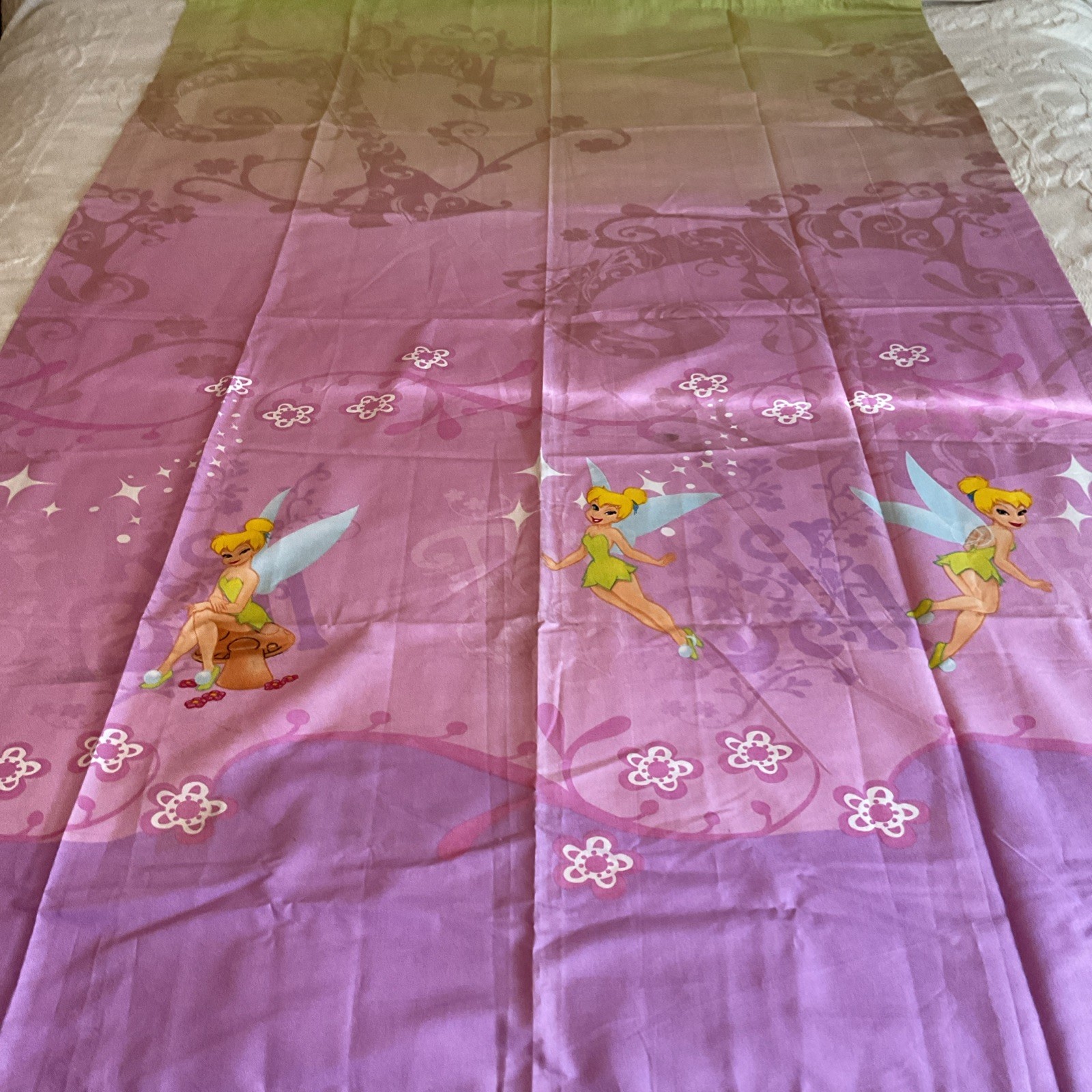 Disney Fairies Tinkerbell Curtain Panel Purple Green Pink 40x65 gallery