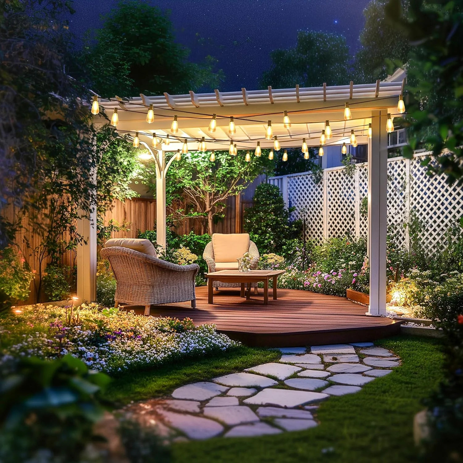 Outdoor String Lights 26 FT 14 Shatterproof LED Bulbs, UL Certified Patio Lights gallery