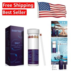 25 Count Saltwater Pool Strips Kit – Measures Sodium Chloride 0-8000 ppm