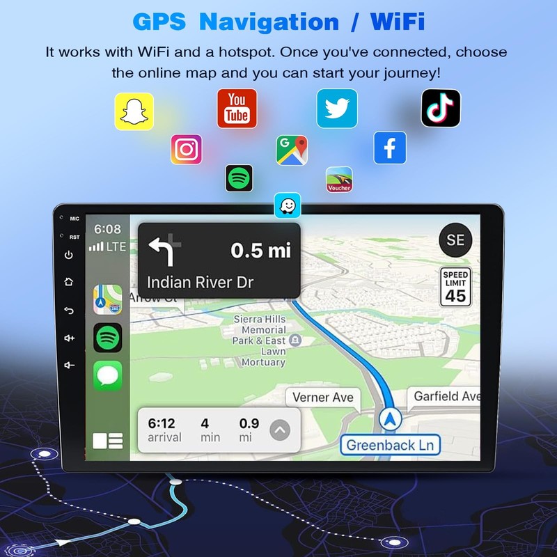 7 Touchscreen Android 13 Car Stereo Aztek 2001-2005 Wireless CarPlay GPS BT Cam gallery