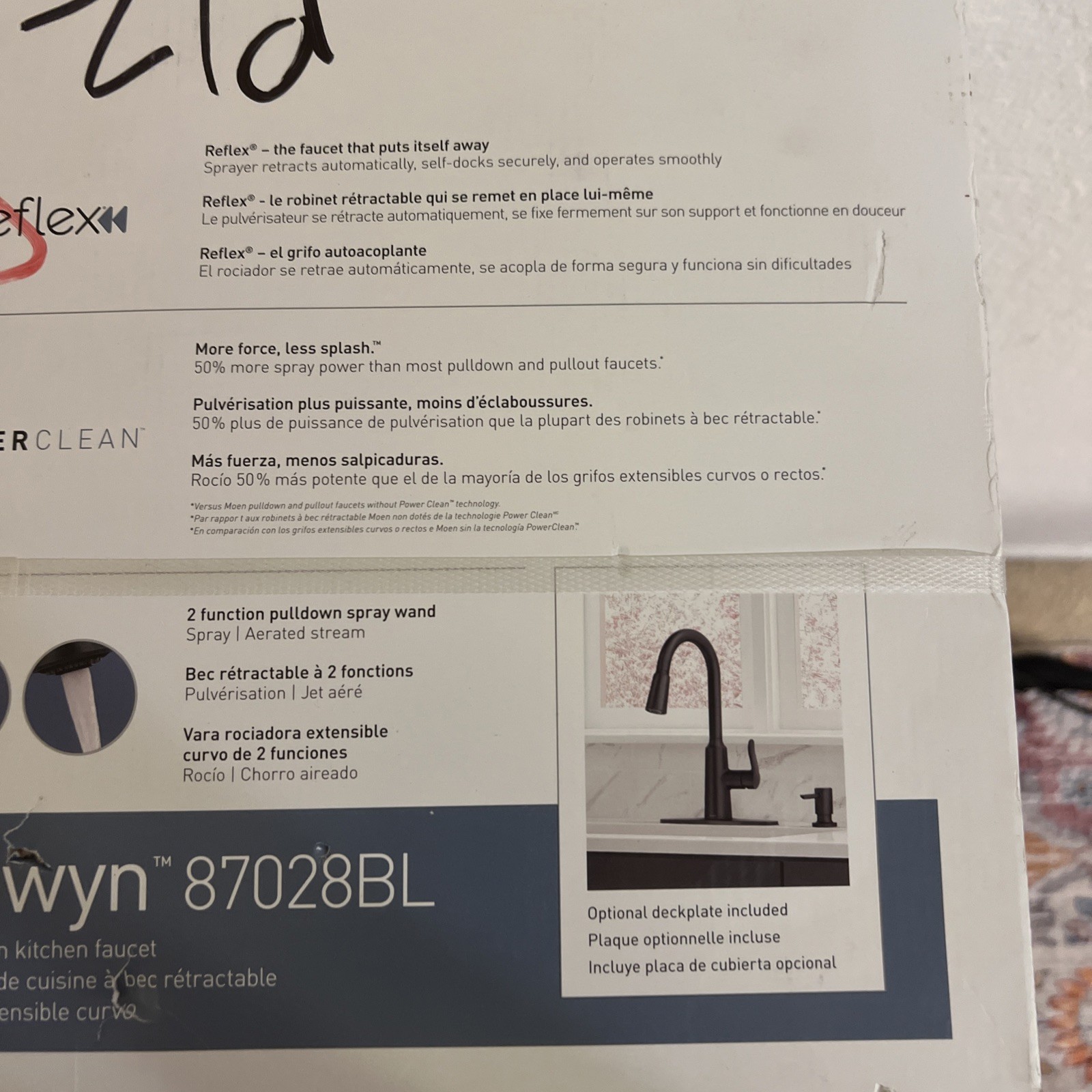 Moen Edwyn One-Handle High Arc Pulldown Kitchen Faucet - Matte Black gallery