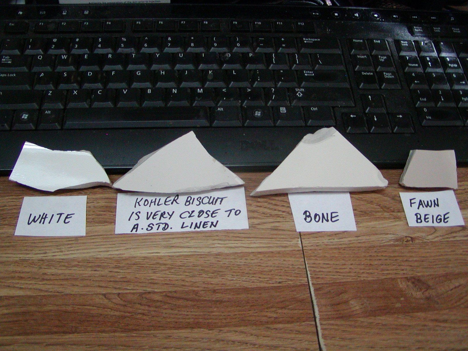 Chip Sample Kit of American Standard Colors of Bone, White, Fawn Beige, Linen gallery