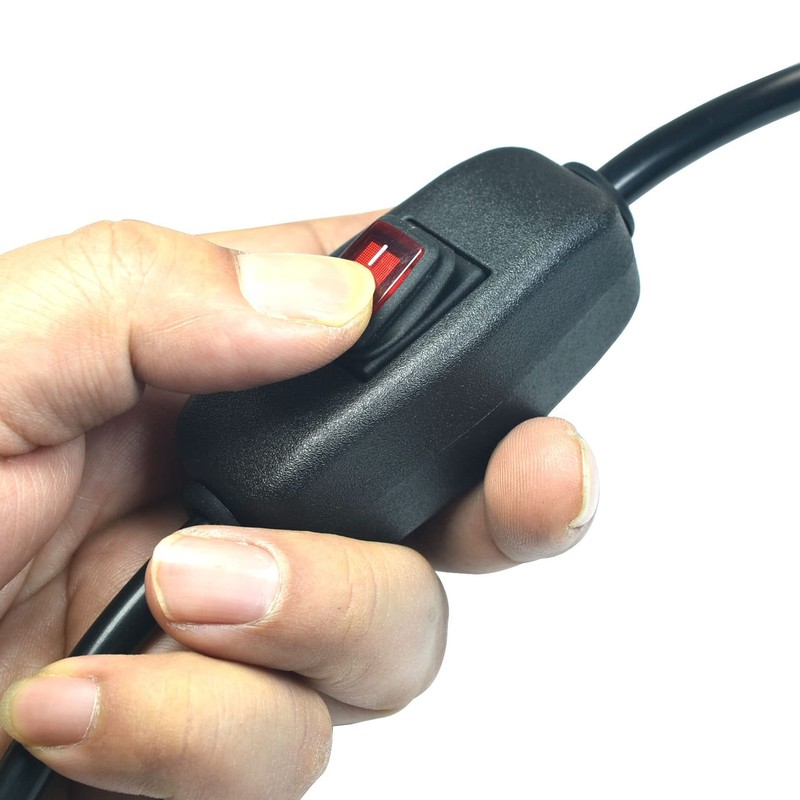 Flat Plug Extension Cord with ON Off Waterproof 3-Prong Plug, black gallery