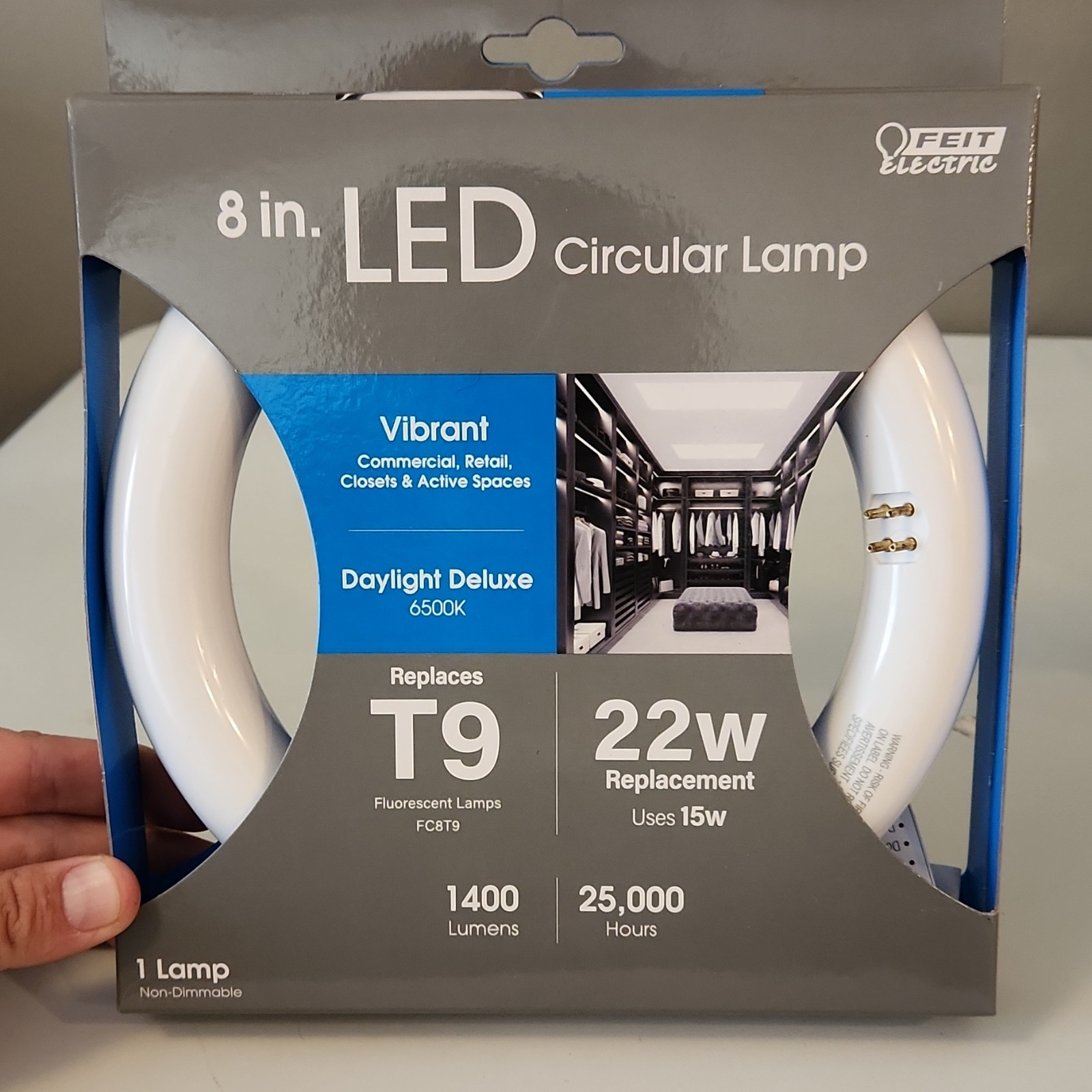 Feit Electric 8" T9 LED Circular Lamp Bulb 15W 1400lm 6500K Daylight Deluxe gallery