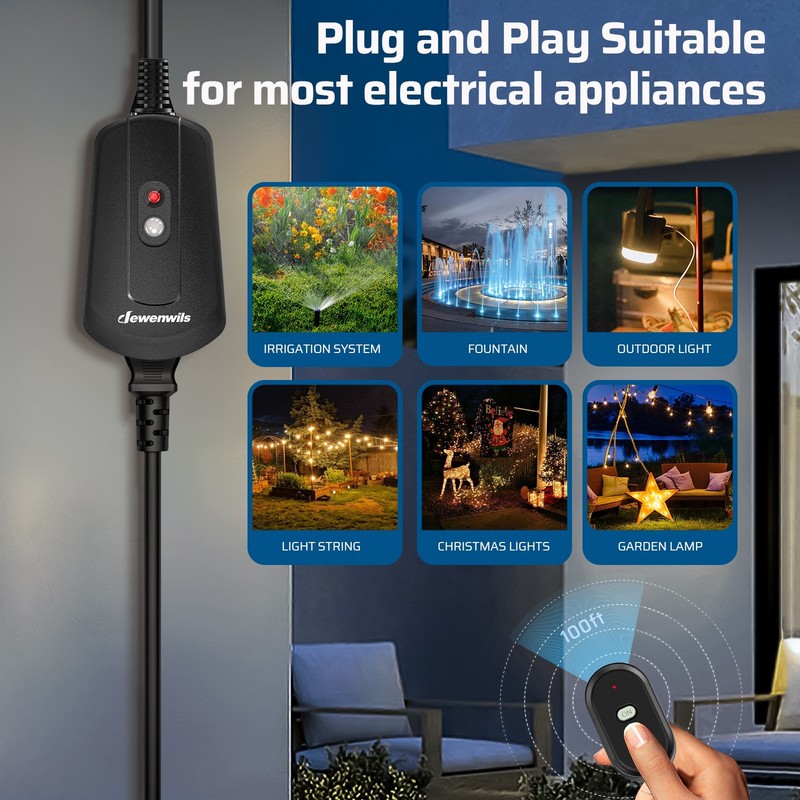 DEWENWILS Remote Control Outlet Wireless Remote Controlled Light Switch Plug gallery