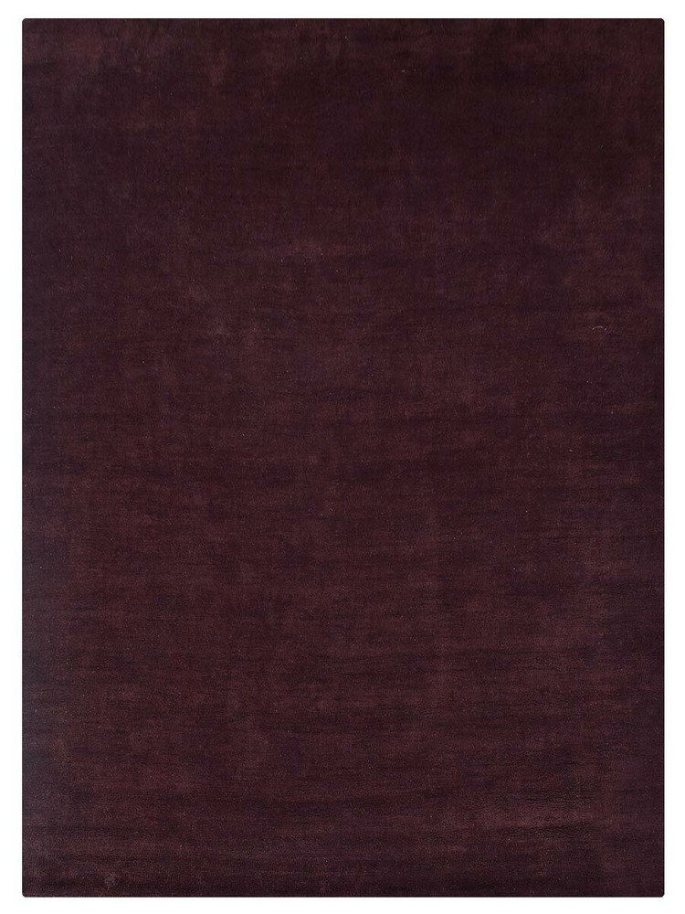 Eco-Friendly Hand Knotted Loom Silk Mix Area Rug Solid Brown BBH Homes BBLSM111