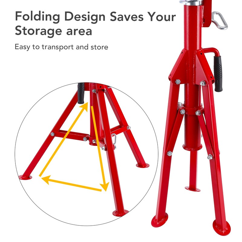 2500 lbs V-Head Pipe Jack Stand 28"-52" Adjustable Height Fit 1/8"-12" Wide Pipe gallery