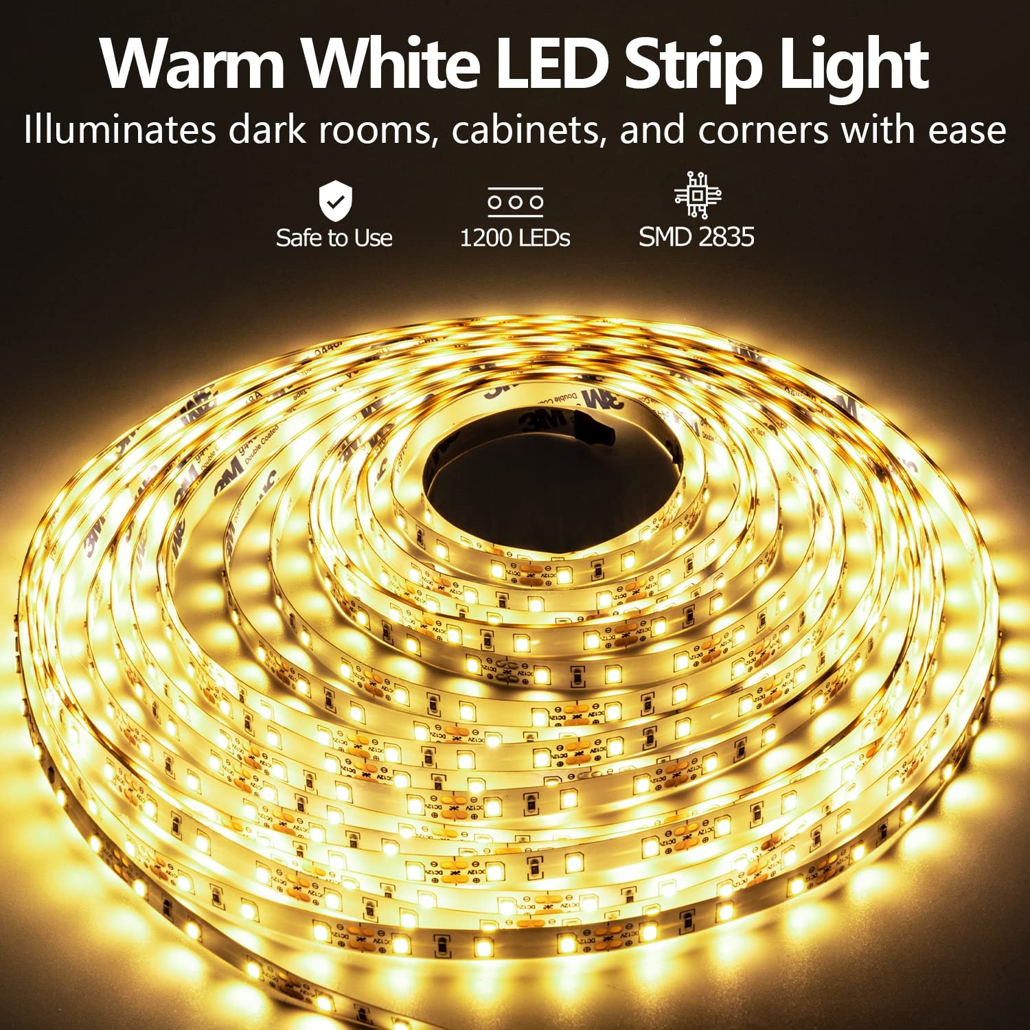 LED Strip Lights 65.6ft Dimmable 3000K Warm White Strip Lighting, 12V 20M 120... gallery