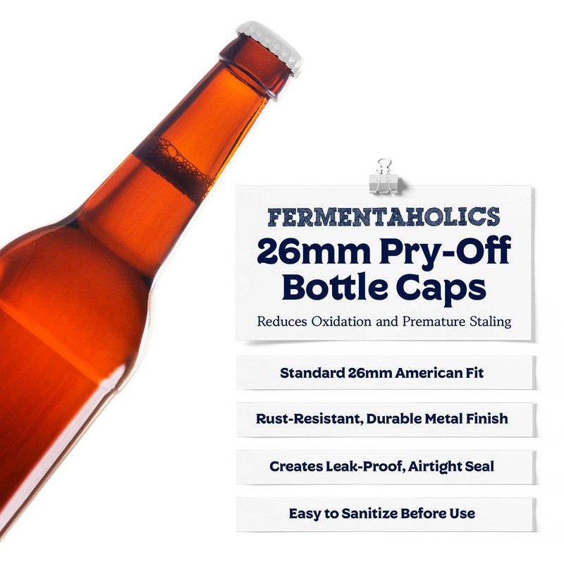 Fermentaholics Beer Bottle Capper & Lid Set and 144 White Crown Caps gallery
