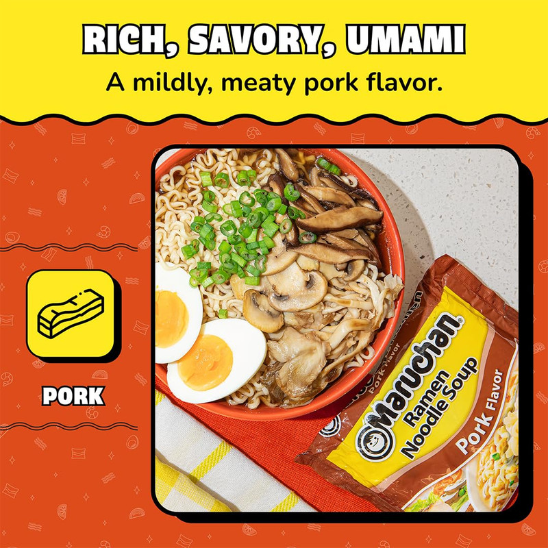 Ramen Pork, Instant Ramen Noodles, Ready to Eat Meals, 24 Count gallery