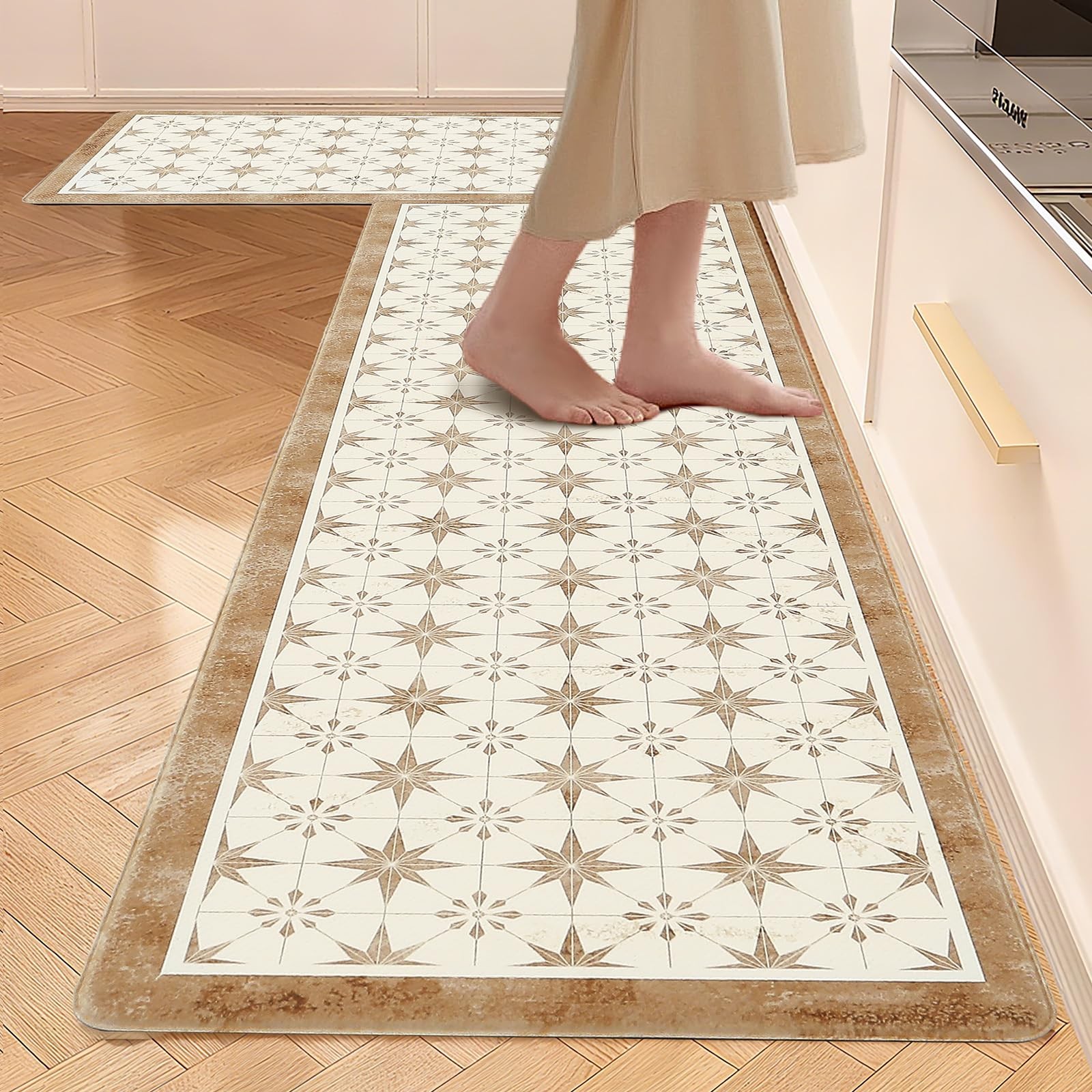 Anti Fatigue Mats for Kitchen Floor Set of 2 Non Slip Waterproof Farmhouse Pa gallery