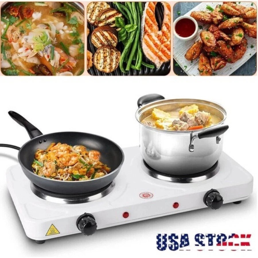 US 2000W Double Burner Hot Plates Electric Countertop Stove for Cooking Portable gallery