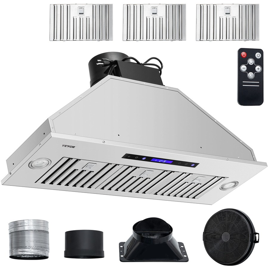 VEVOR 36" Built-In/Insert Range Hood 900CFM 4-Speed Exhaust Fan Kitchen Stove gallery