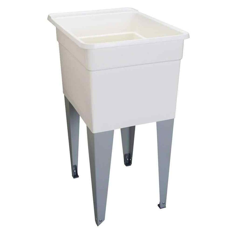 MUSTEE Laundry Tub Plastic Single White Basin Utility Sink Bowl 18 in. x 24 in. gallery