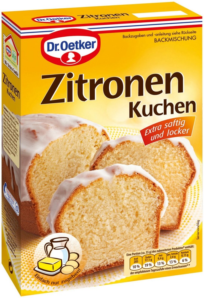 Dr. Oetker Lemon Cake Baking Mix Backmischung New from Germany