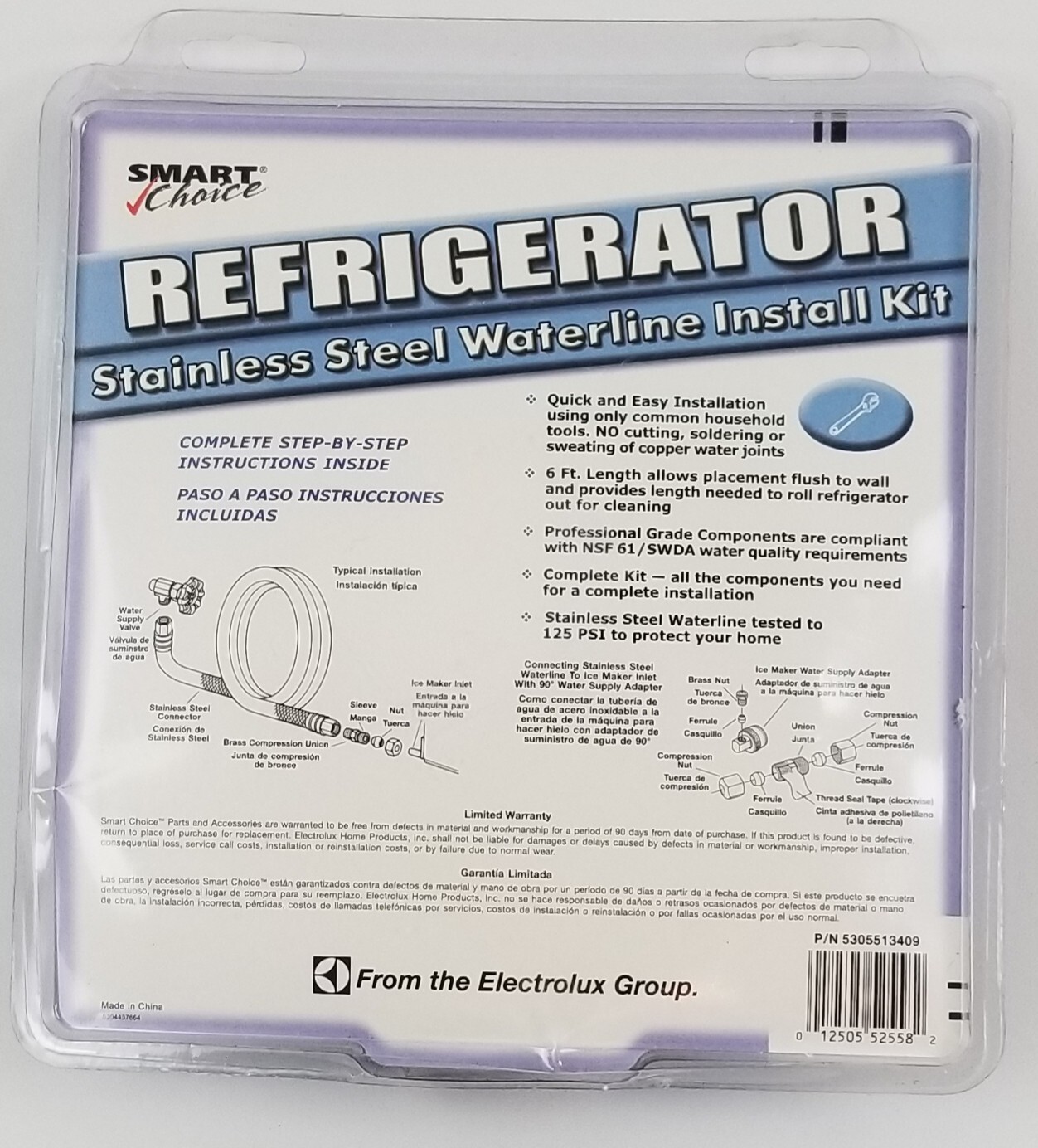 Smart Choice Refrigerator Waterline Install Kit Stainless Steel Universal gallery