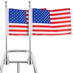 Hahafelt 2 Set Motorcycle Flagpole Mount and American Flag 10 x 6 in Double-s…