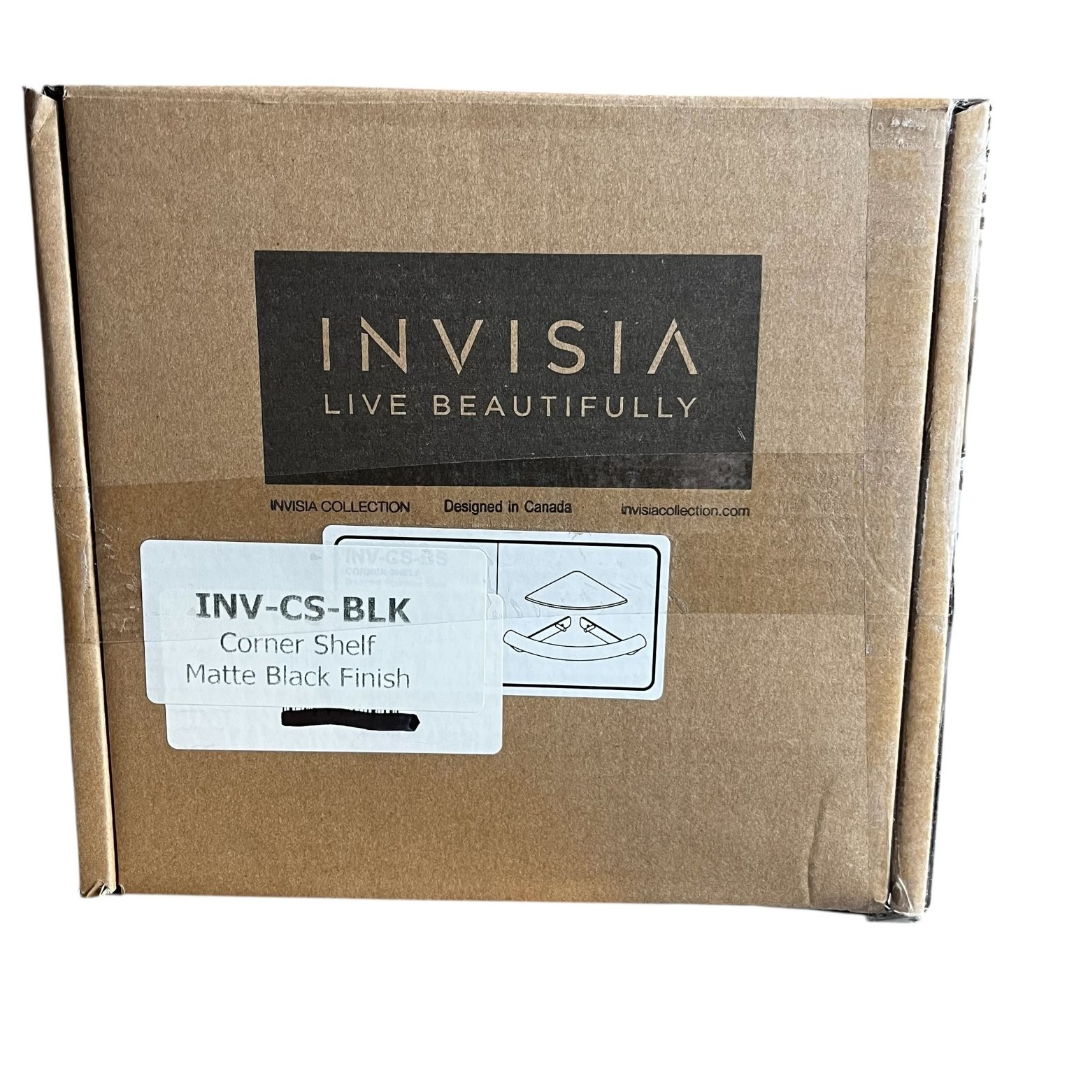 INVISIA INV-CS-BLK Corner Shelf Matte Black Bathroom Accessory gallery