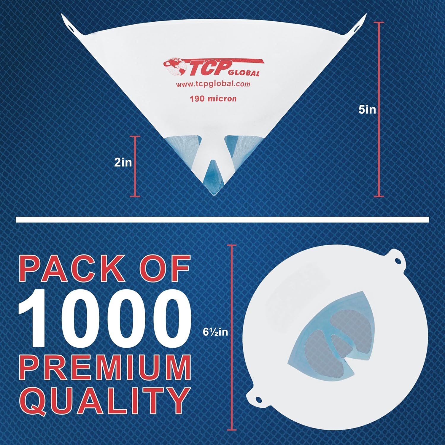 TCP Global 190 Micron Filter Tips Ultra Fine Paint Strainer gallery