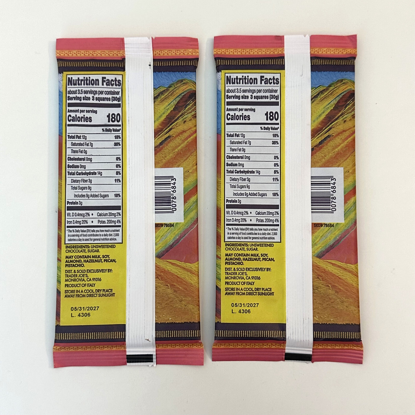 2 Pack Trader Joe's 70% Peruvian Cacao Dark Chocolate Bar 3.5 oz Each gallery