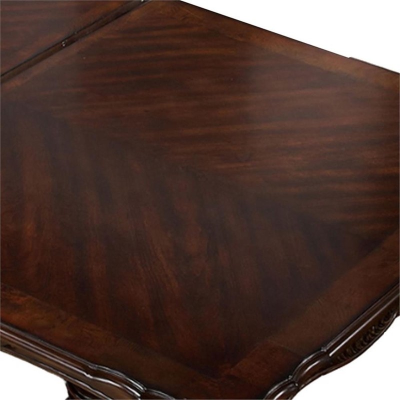 Pemberly Row 77 to 95" Extendable Dining Table w/ Carved Details in Cherry Brown gallery