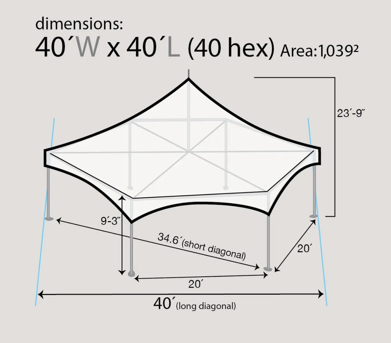 Commercial 40ft Hexagon Clear Tent Event Canopy Waterproof Wedding Gazebo gallery