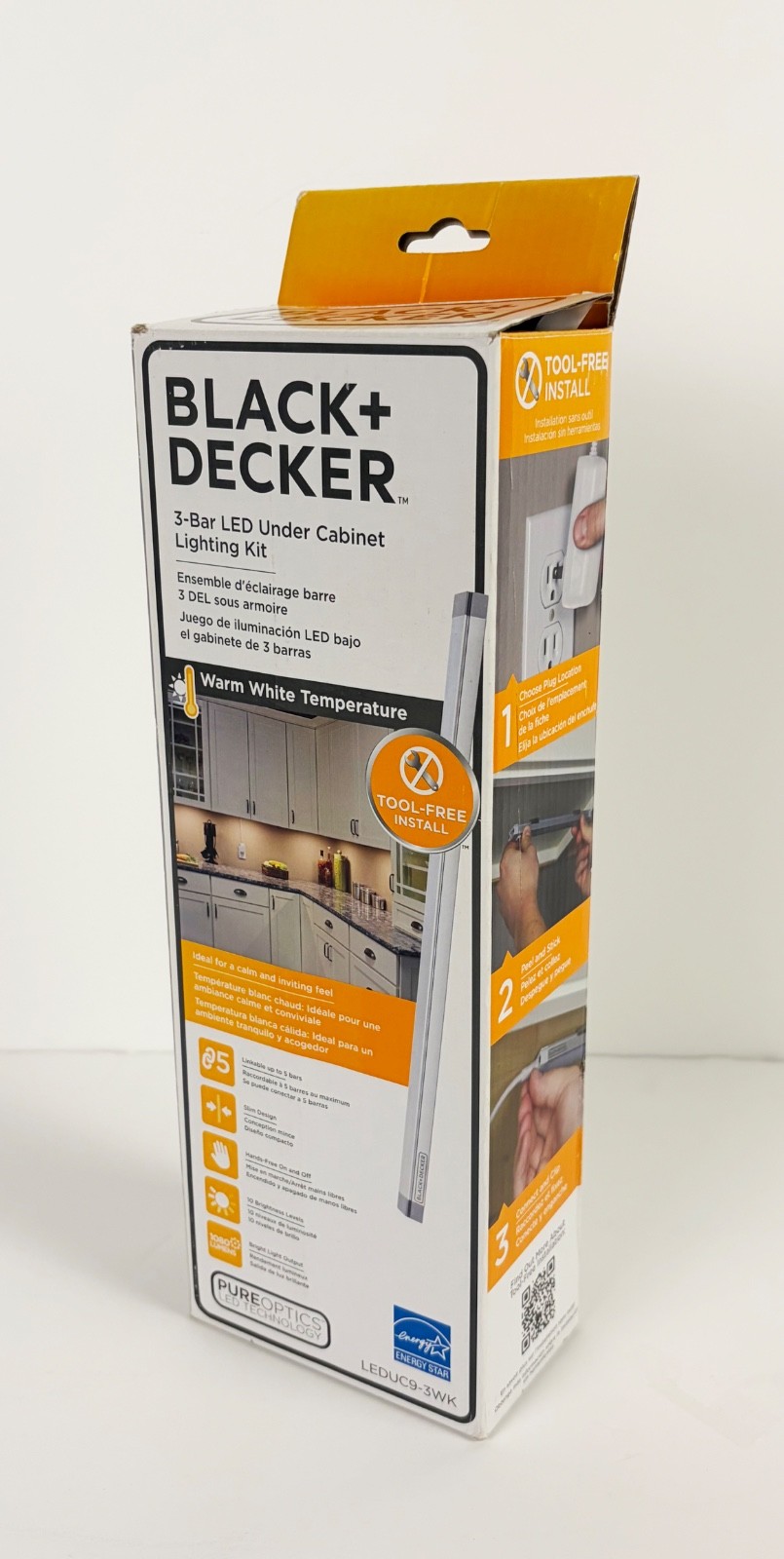 BLACK+DECKER LED Under Cabinet Lighting 3 (9in.) Bar Kit Easy to Install DIY gallery