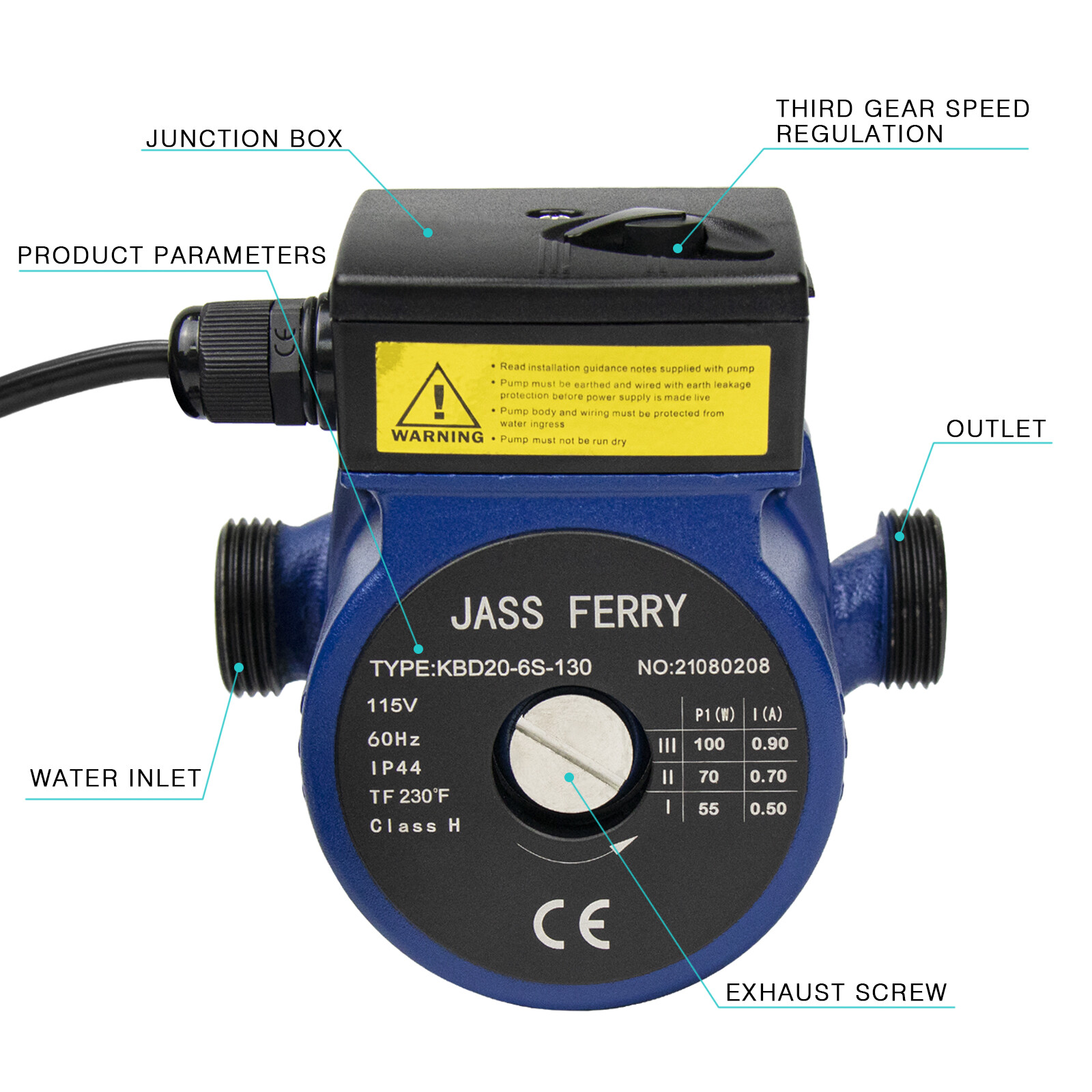 JASSFERRY Circulator Pump Hot Water Recirculation NPT 3/4 inch Replacement gallery