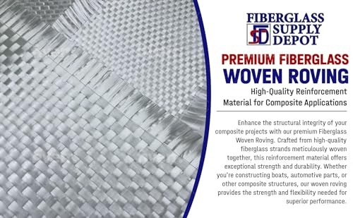 Fiberglass Woven Roving 18 Oz, Plain Weave Cloth 50" Wide x 3yds Multicolor gallery