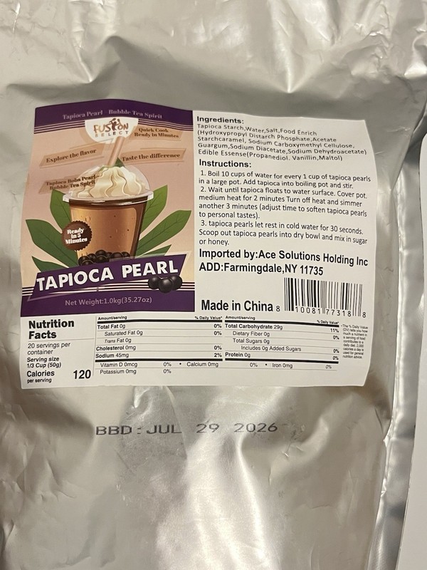 Fusion Select Tapioca Pearls Bubble Tea Boba Quick Cook 1kg 35.27oz Sealed gallery