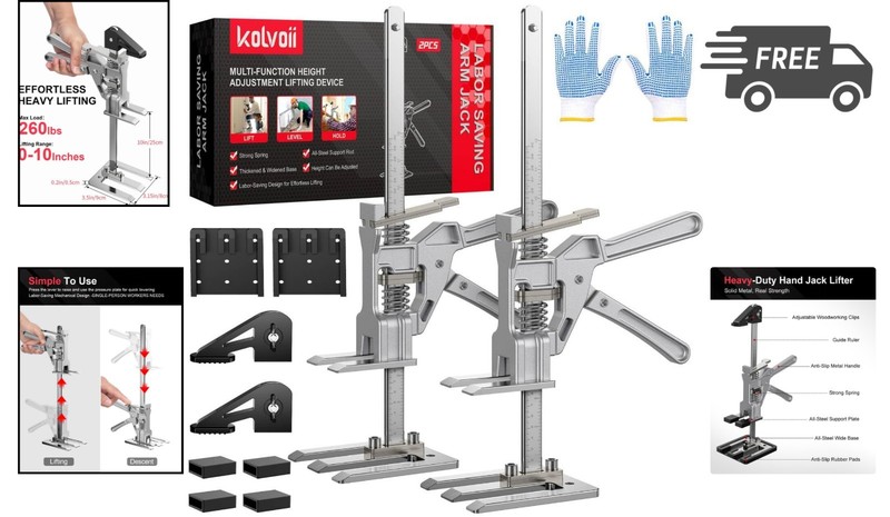 Labor Saving Arm Jack 2 Pack All-Metal Hand Lifter for Furniture Windows Doors gallery