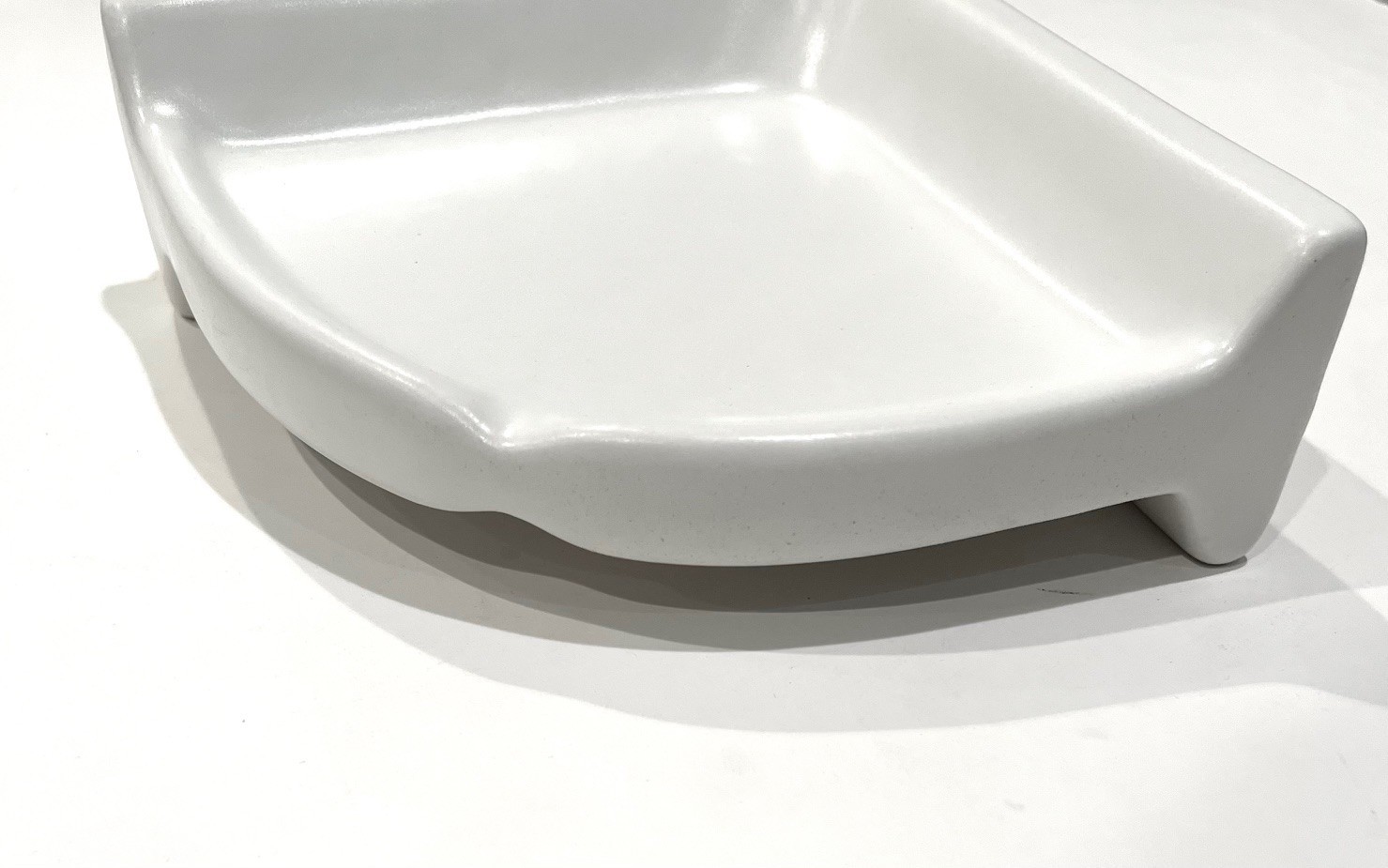 Bright White Matte Ceramic Corner Shower Shelf 0190 Medium 7.5 in White Daltile gallery