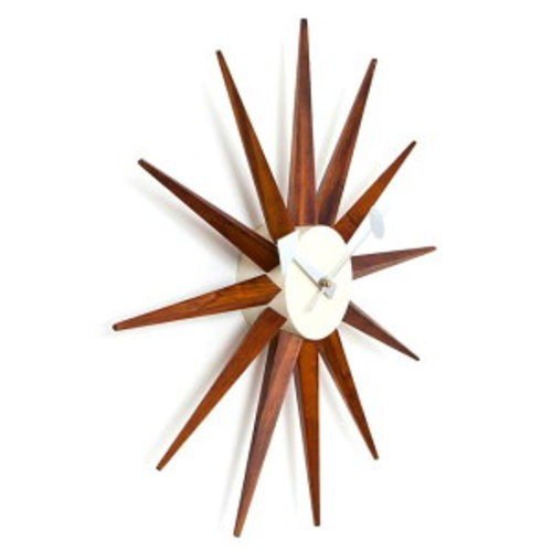 George Nelson Sunburst Clock Reproduced product DAIVA Wall Clock Wood Brown gallery