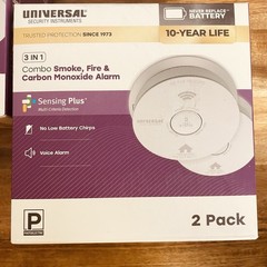 2PC Universal Security 10-Year Battery Comb. Smoke Fire Carbon Monoxide Detector