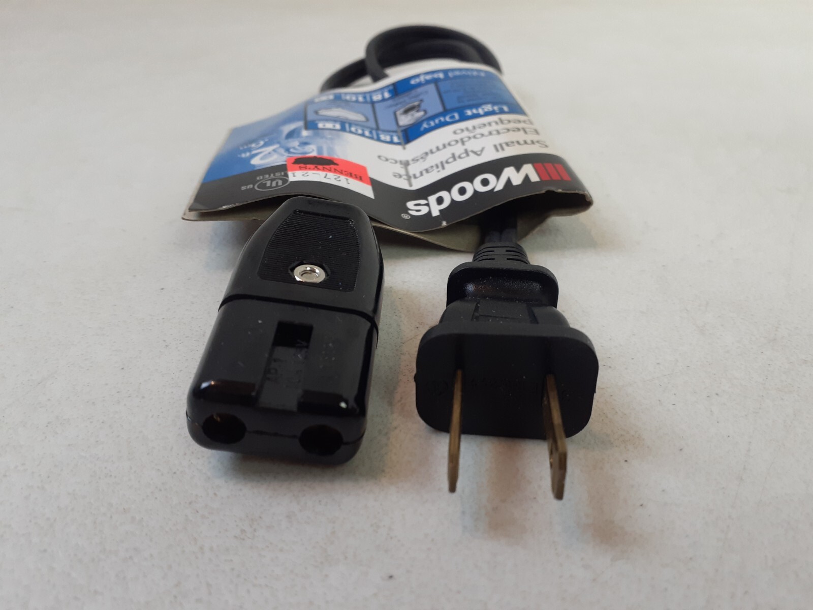 Woods 2' Small Appliance Power Cord 18 Gauge 2 Wire Light Duty 10 Amps 18/2 HPN gallery