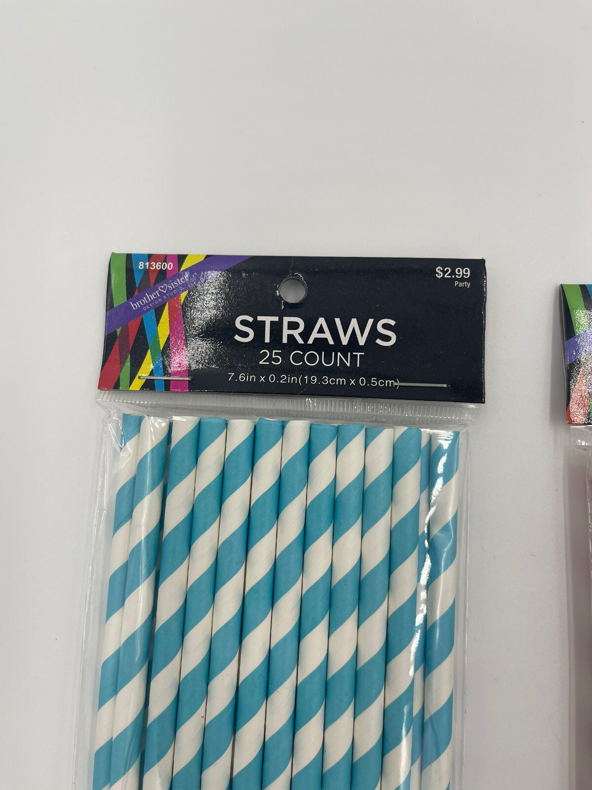 47 PCS Biodegradable Paper Drinking Straws Blue/Red Brother Sister Design Studio gallery