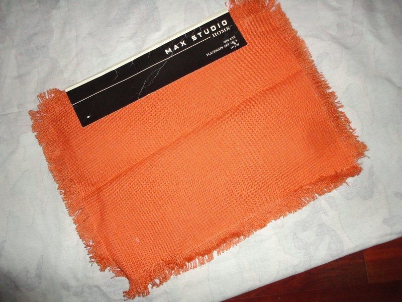 MAX STUDIO JUTE BURLAP BOLD POP ORANGE TROPICAL (4) PLACEMATS 14 X 19 gallery