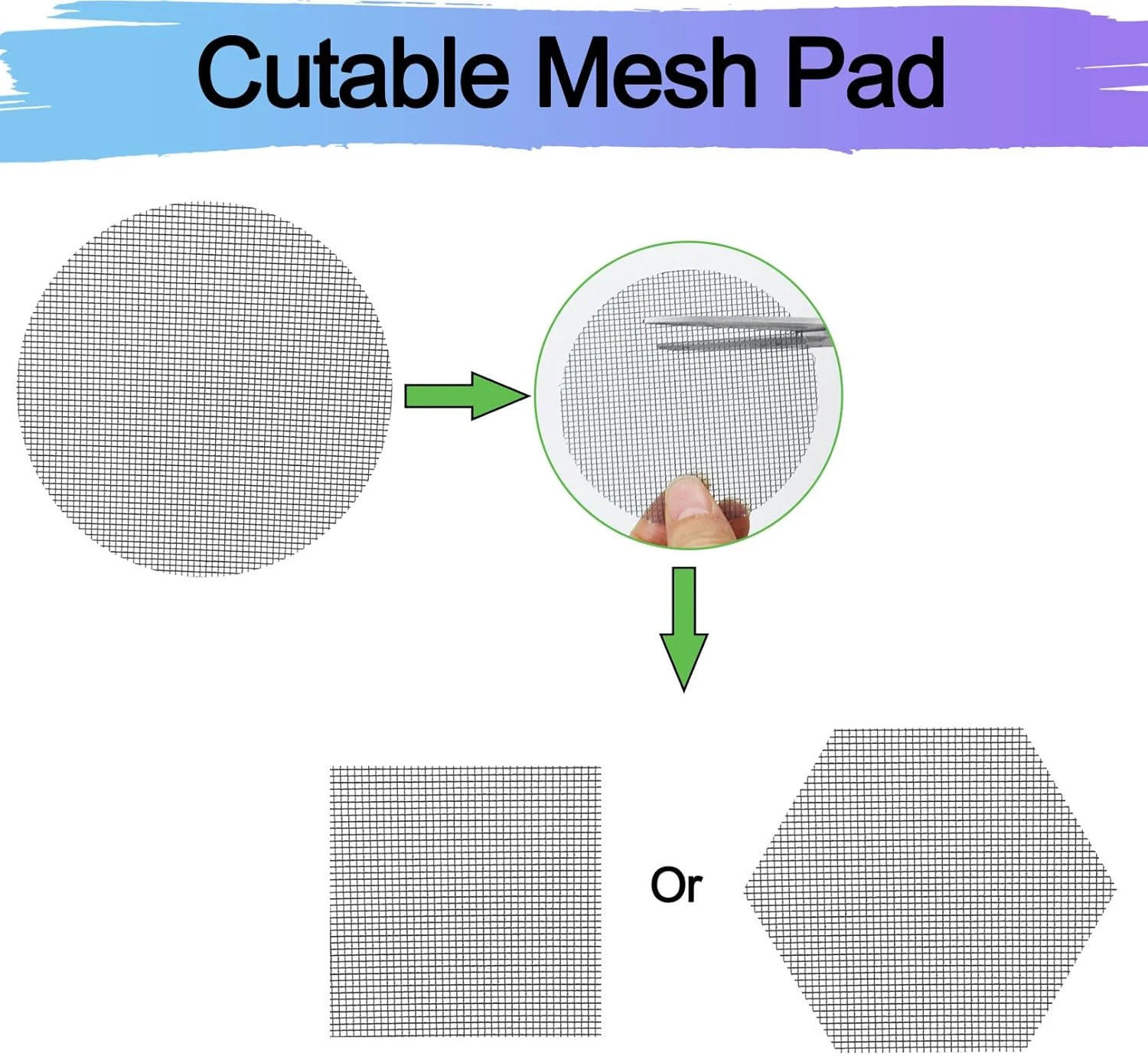 Bonsai Mesh for Plant Pot Drainage Screen 2 3 4 Inch Assorted Sizes, 100 Pcs Pla gallery