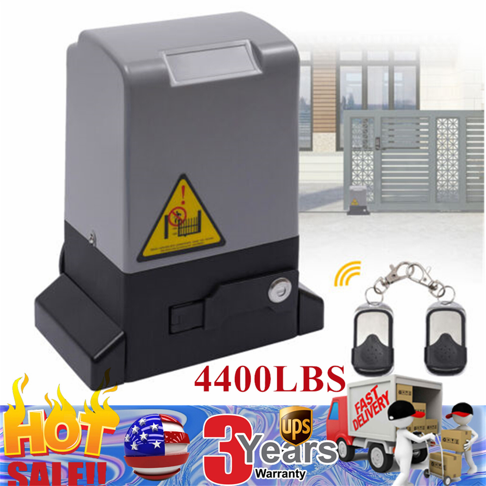 1800kg Automatic Sliding Gate Opener Motor Remotes Control Gate Opener 3968lbs gallery
