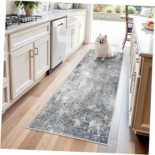 2x6 Non-Slip Washable Kitchen Runner Rug – 2' x 6' (Rectangular) Blue Gray gallery