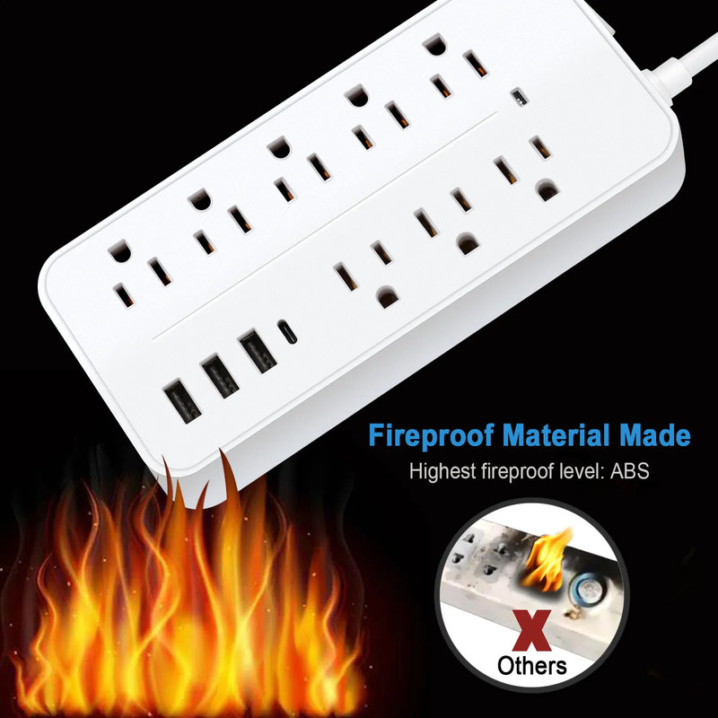 Wall Mountable Usb Surge Protector Power Strip With USB Ports 8 Outlet Plugs gallery