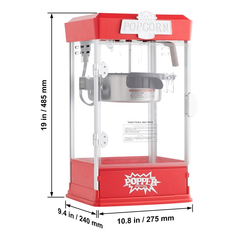 Popcorn Popper Machine Tabletop Popcorn Maker 480W 4 Oz Red gallery