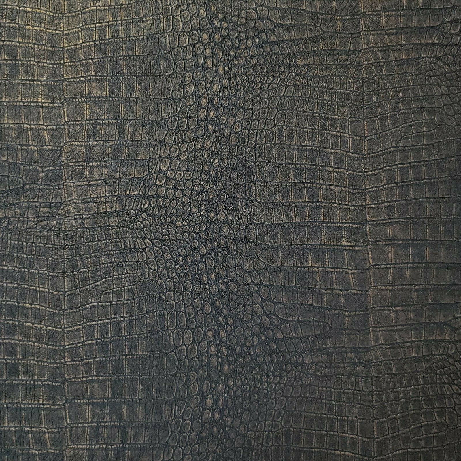 Crocodile Vinyl Black Copper Metallic Textured Wallpaper modern wallcoverings 3D gallery